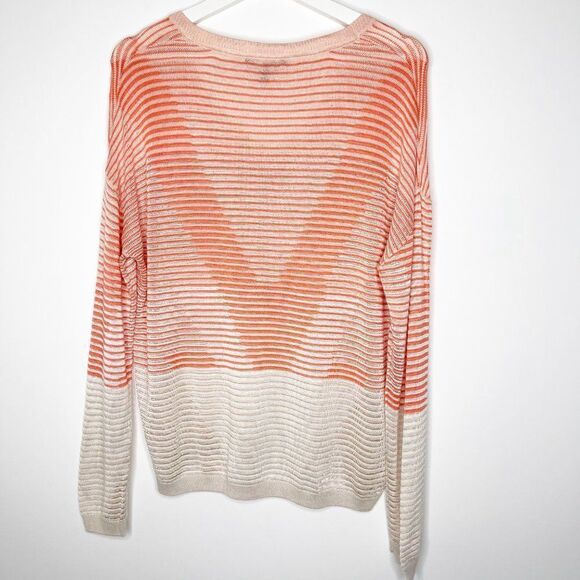 ST. JOHN Degrade Stripe Knit V-Neck Sweater - Picture 7 of 9